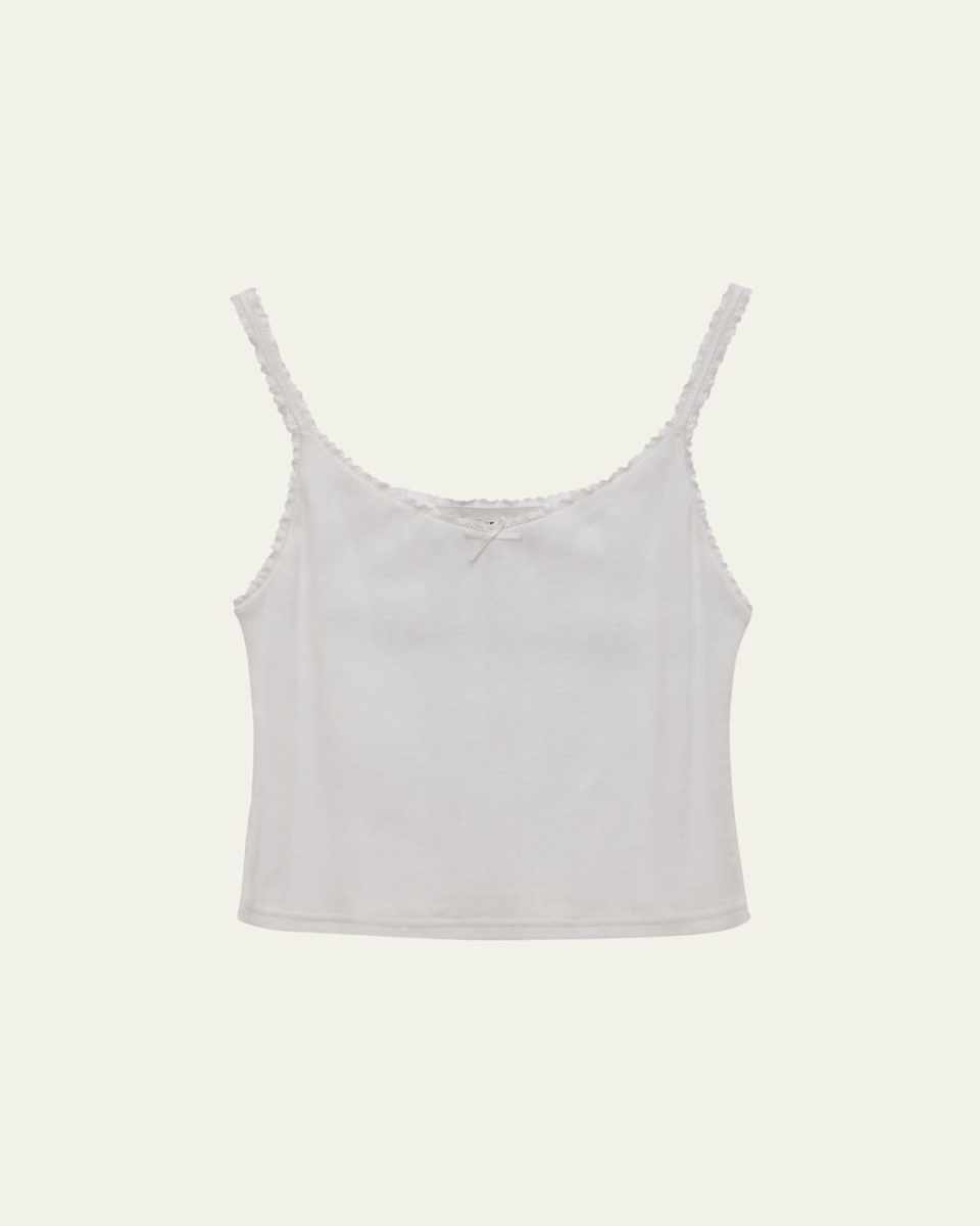 Pointelle Knit Bow Tank Top